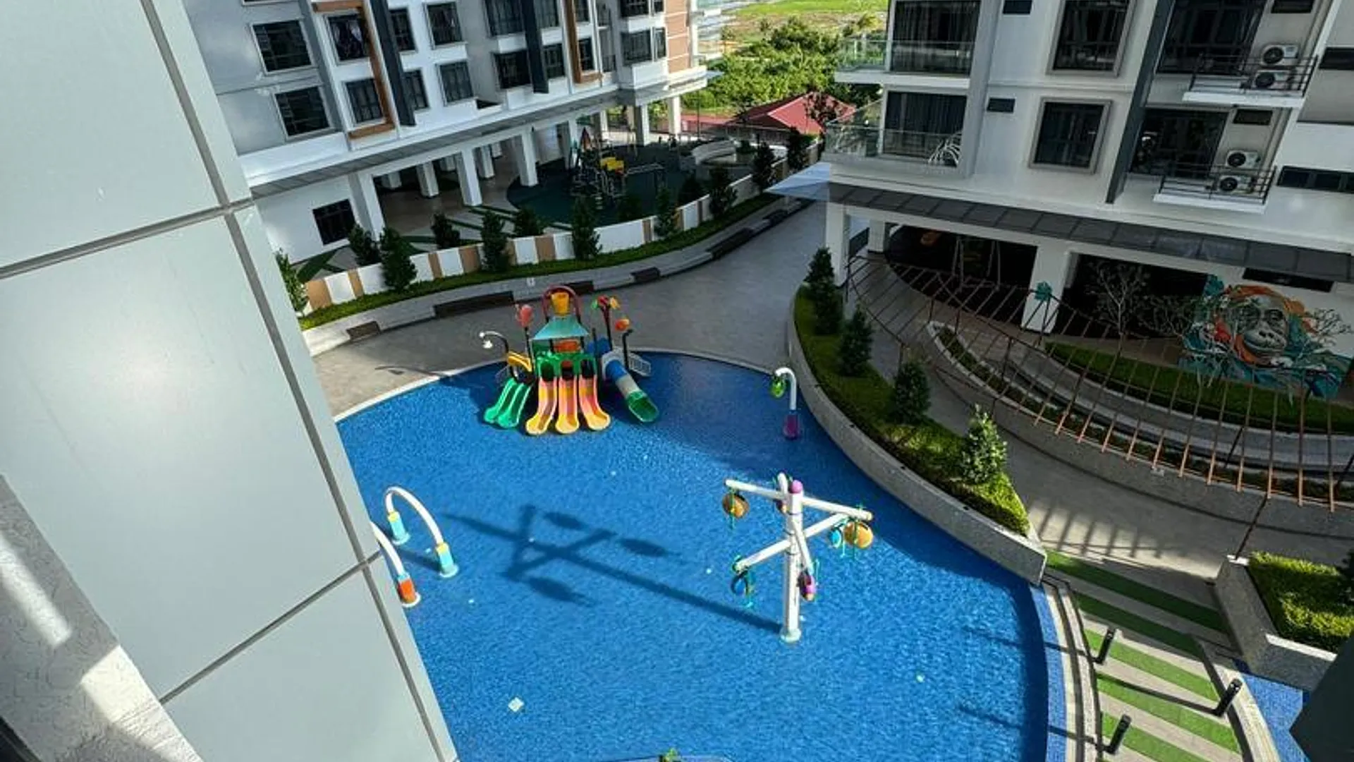 코타키나발루 크파얀의 아파트먼트 (m², 침실 2개, 프라이빗 욕실 2개) 2성급 싱글룸 전망