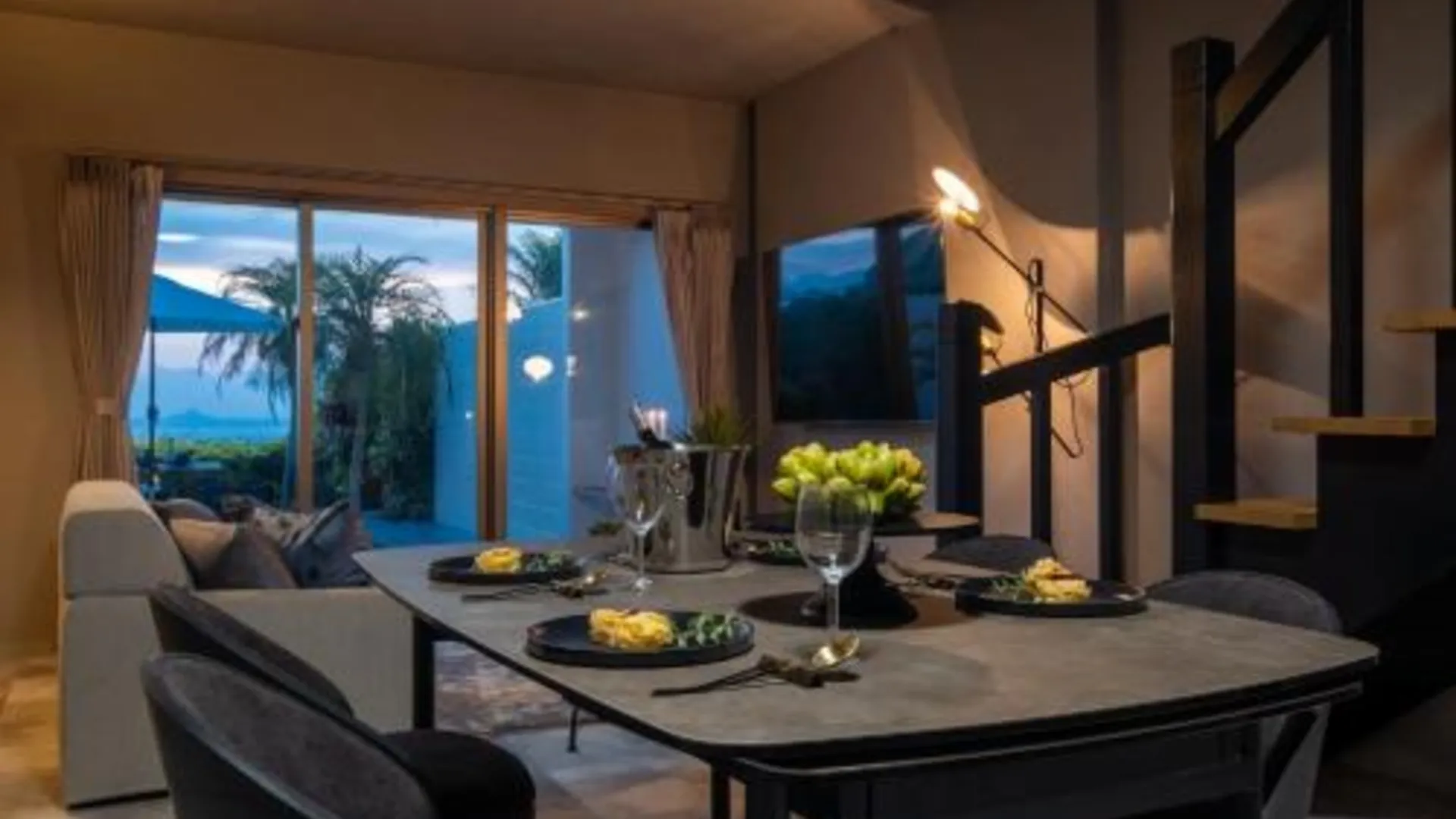 오키나와 본섬 Alpha Terrace Motobu Hills 3성급 게스트하우스 로비