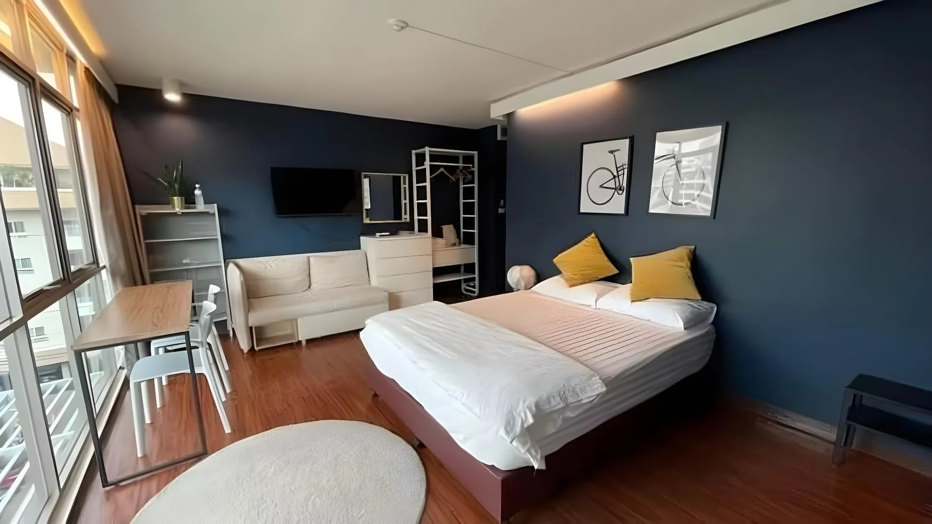 방콕 실롬의 스튜디오 아파트먼트 (28m², 프라이빗 욕실 1개) 2성급 싱글룸 객실