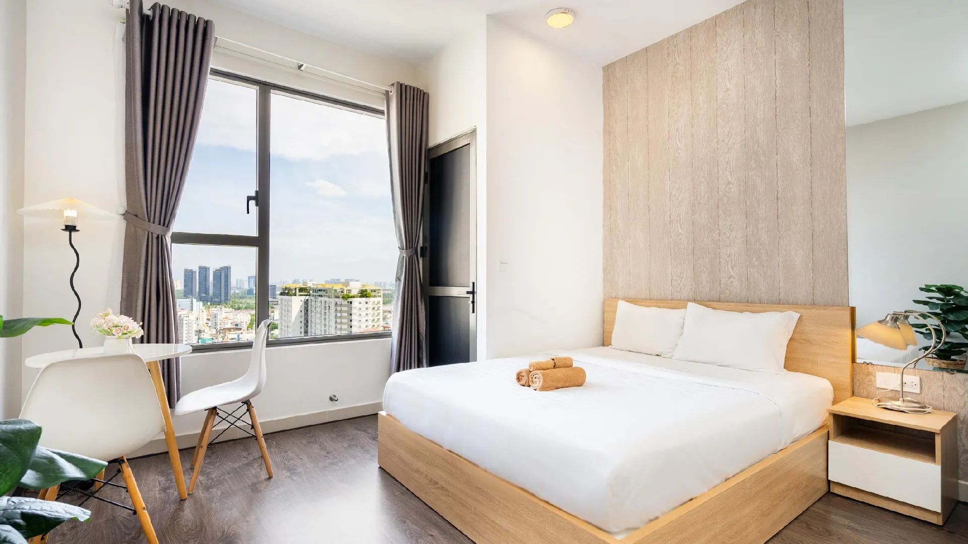 호치민 4군의 스튜디오 아파트먼트 (28m², 프라이빗 욕실 1개) 4성급 게스트하우스 전망