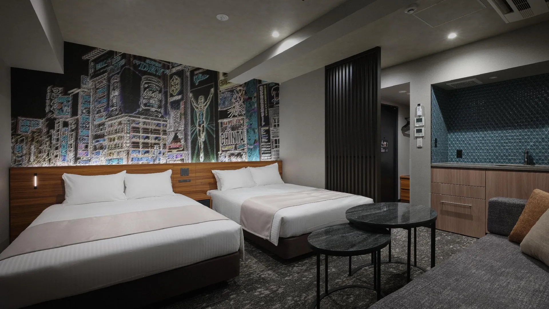 오사카 먼데이 아파트 프리미엄 오사카 남바 웨스트 4성급 호텔 스위트룸