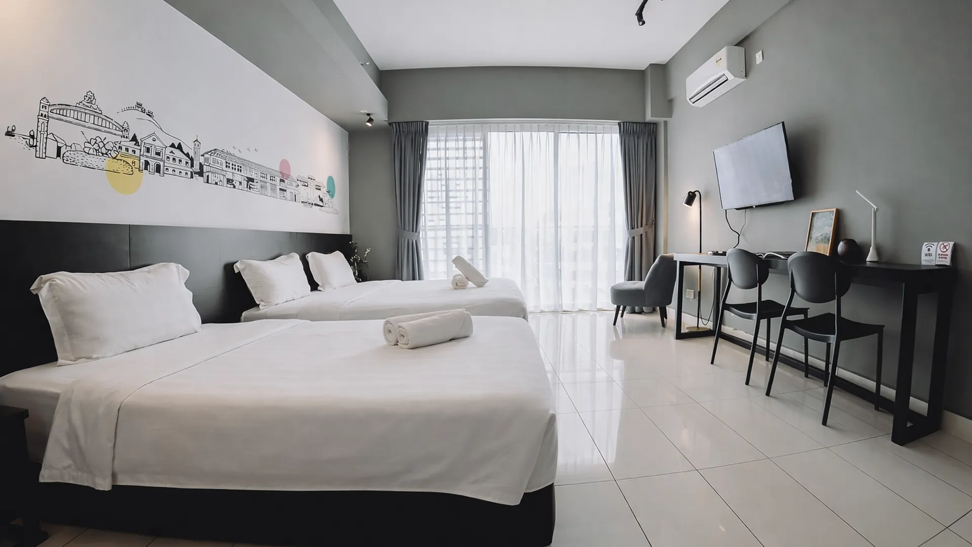 코타키나발루 Aeropod Cactus Rail Suite K1-8-8 // [Near KK City] 4성급 게스트하우스 객실