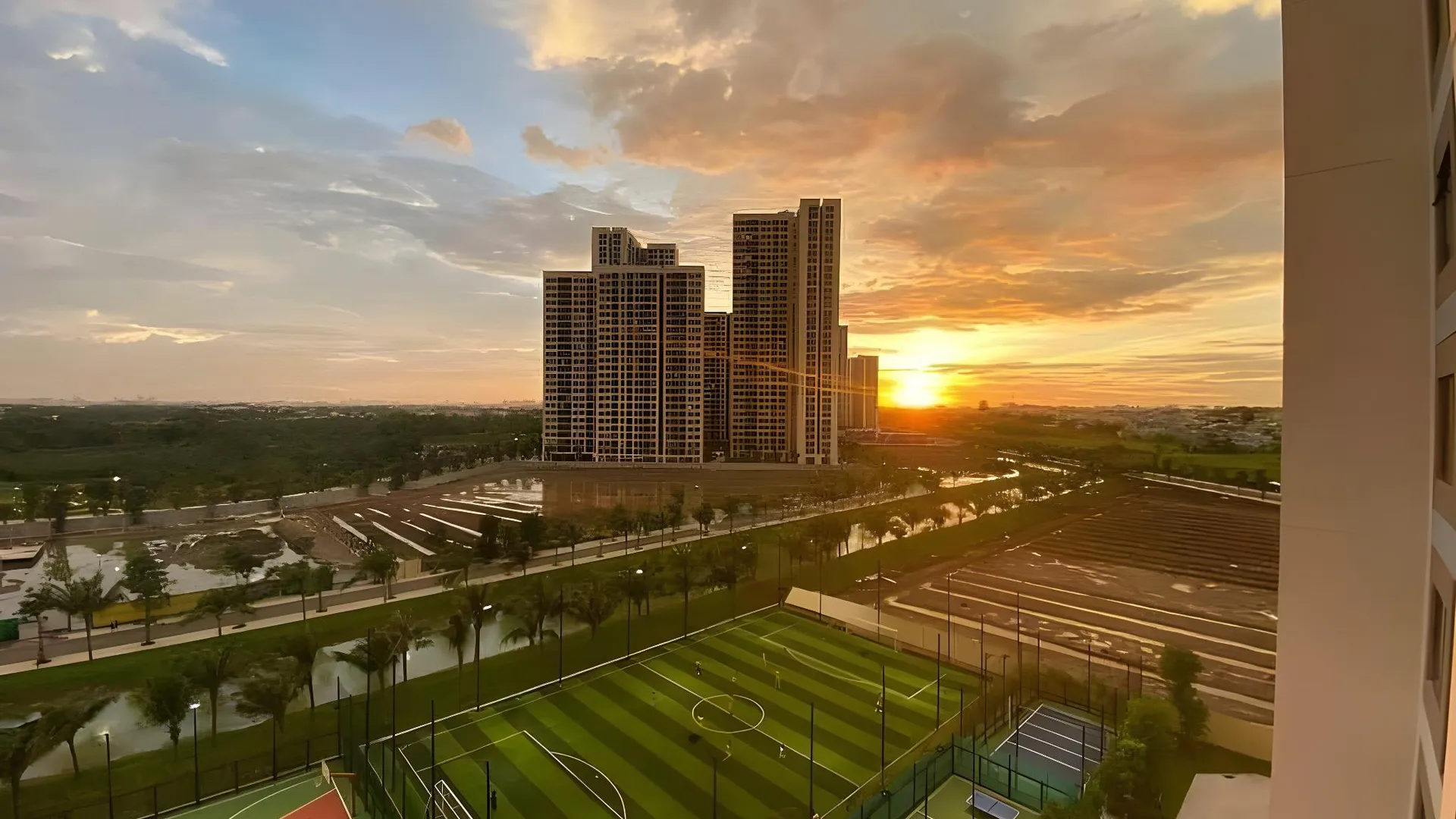 호치민 9군의 아파트먼트 (30m², 침실 1개, 프라이빗 욕실 1개) 3성급 싱글룸 수영장