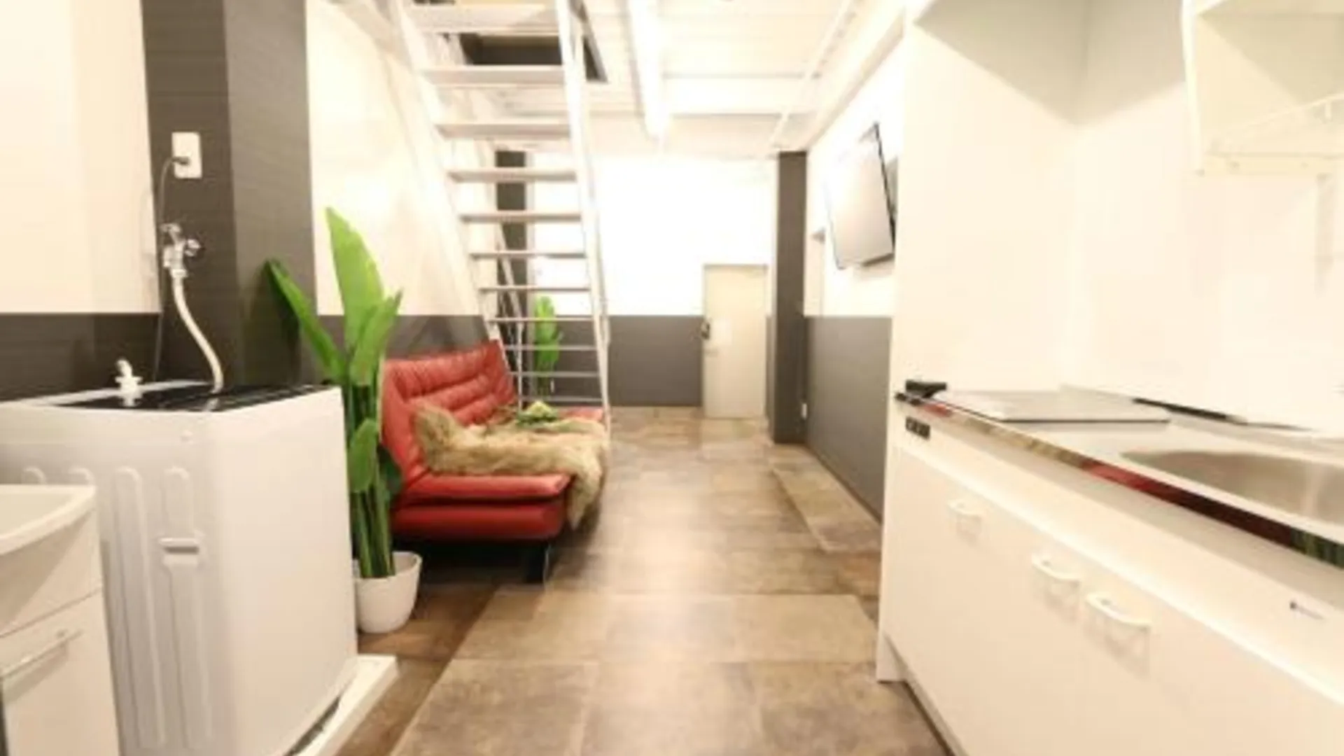 오사카 난바의 아파트먼트 (50m², 침실 2개, 프라이빗 욕실 1개) 3성급 싱글룸 로비