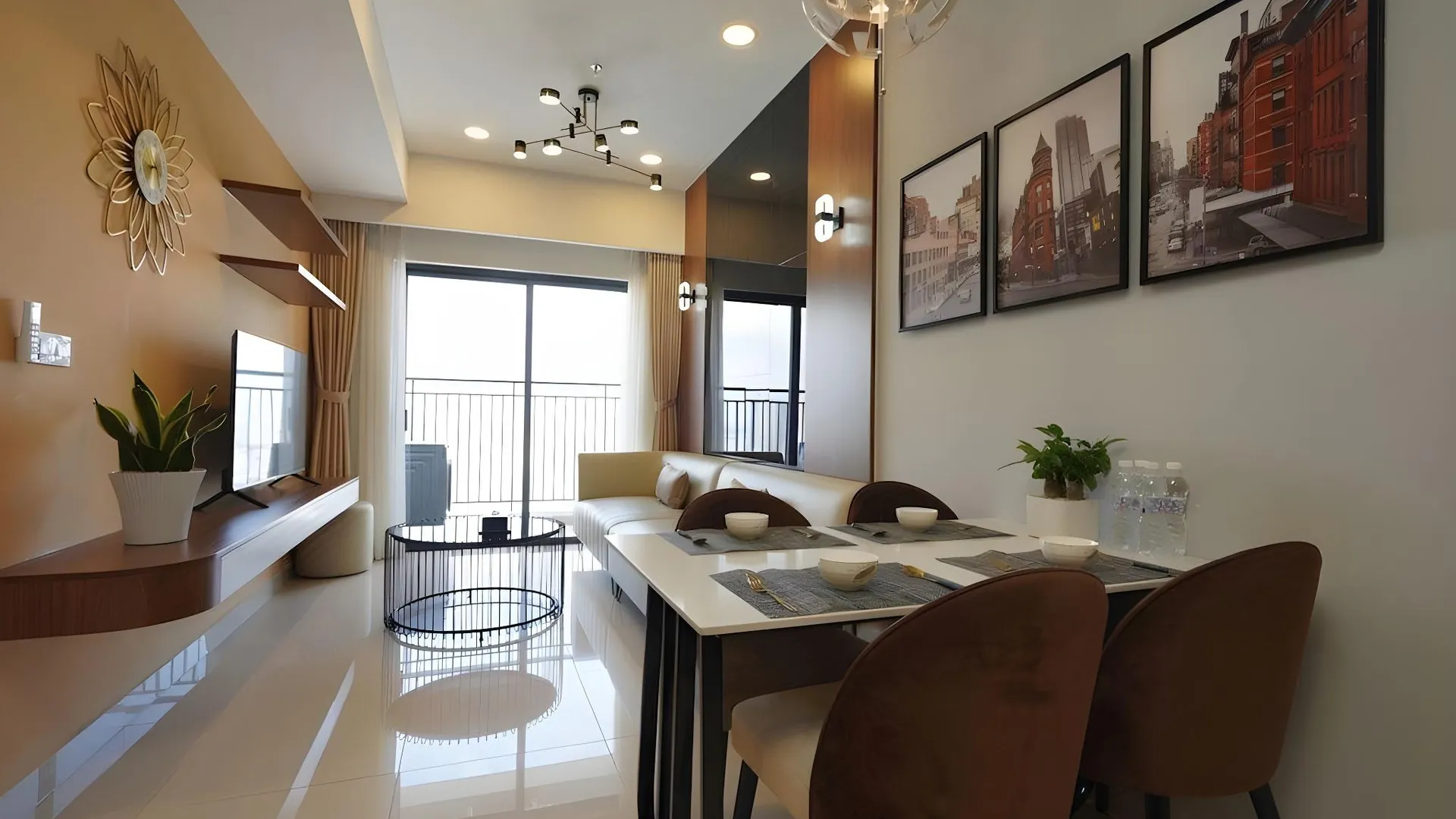 호치민 오티스 소호 사이공 발코니 아파트먼트 4성급 게스트하우스 전망