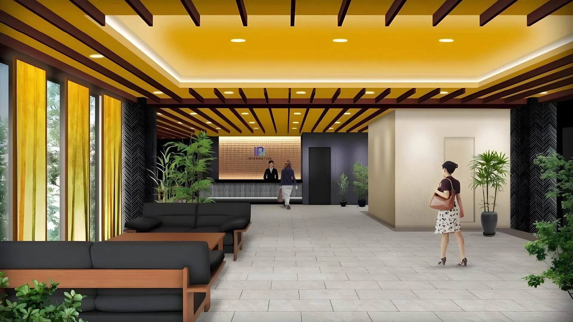 교토 Kyoto Plaza Hotel  Kyoto Station South 3성급 호텔 로비