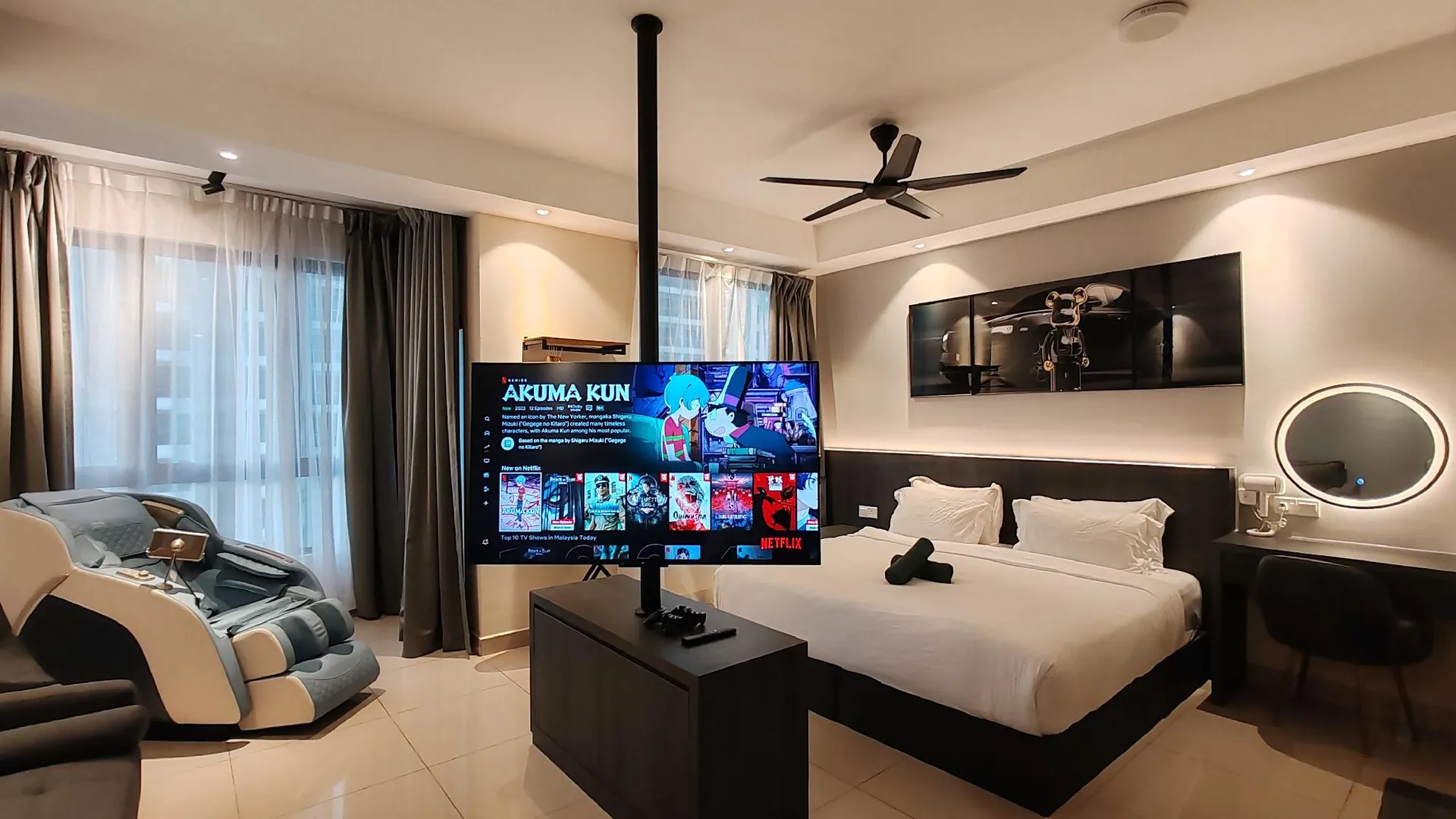 말라카 Luxury Couple Suites l Free Netflix l Massage Chair l Bathtub l WIFI 200mbps l Bali Residence 3성급 게스트하우스 객실