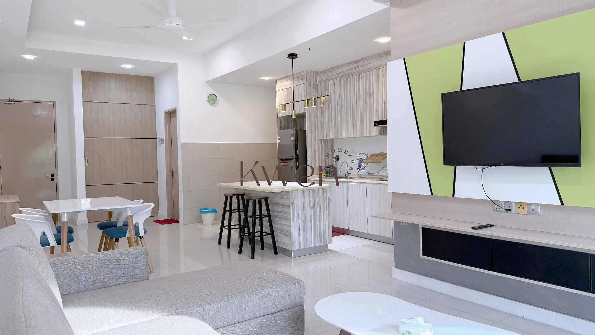 코타키나발루 탄중 아루의 아파트먼트 (91m², 침실 2개, 프라이빗 욕실 2개) 4성급 싱글룸 객실