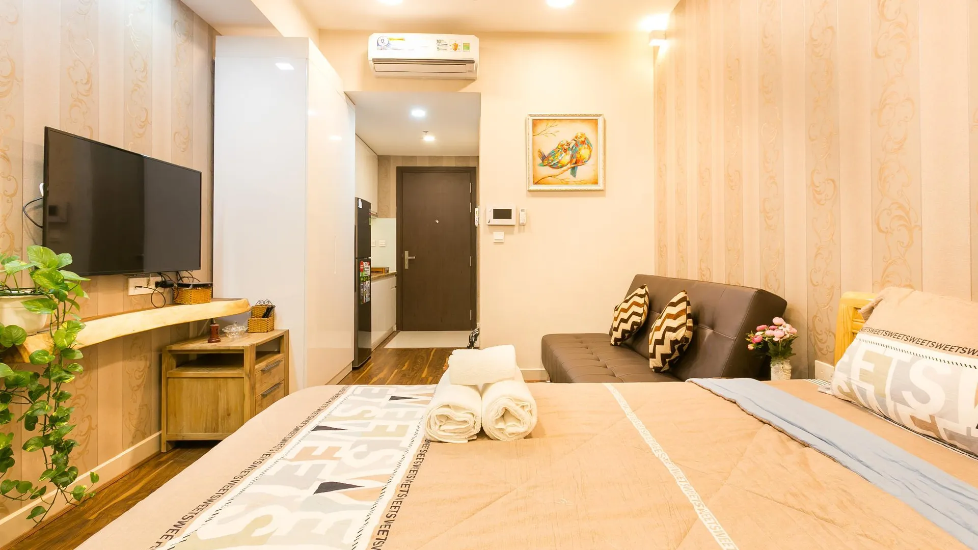 호치민 4군의 아파트먼트 (30m², 침실 1개, 프라이빗 욕실 1개) 4성급 싱글룸 객실