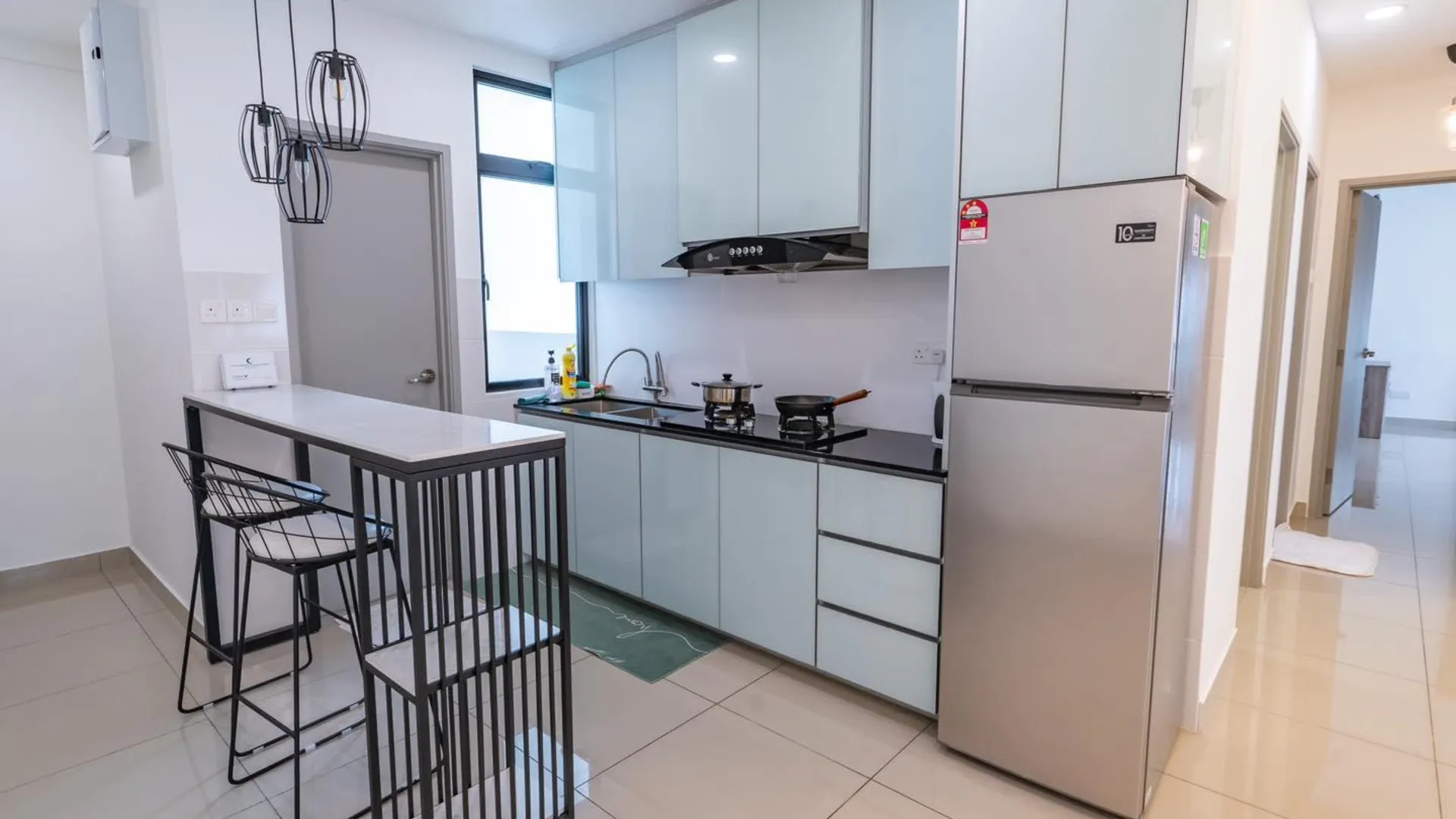 조호바루 / 조호르바루 테브라우의 아파트먼트 (120m², 침실 3개, 프라이빗 욕실 2개) 3성급 싱글룸 레스토랑