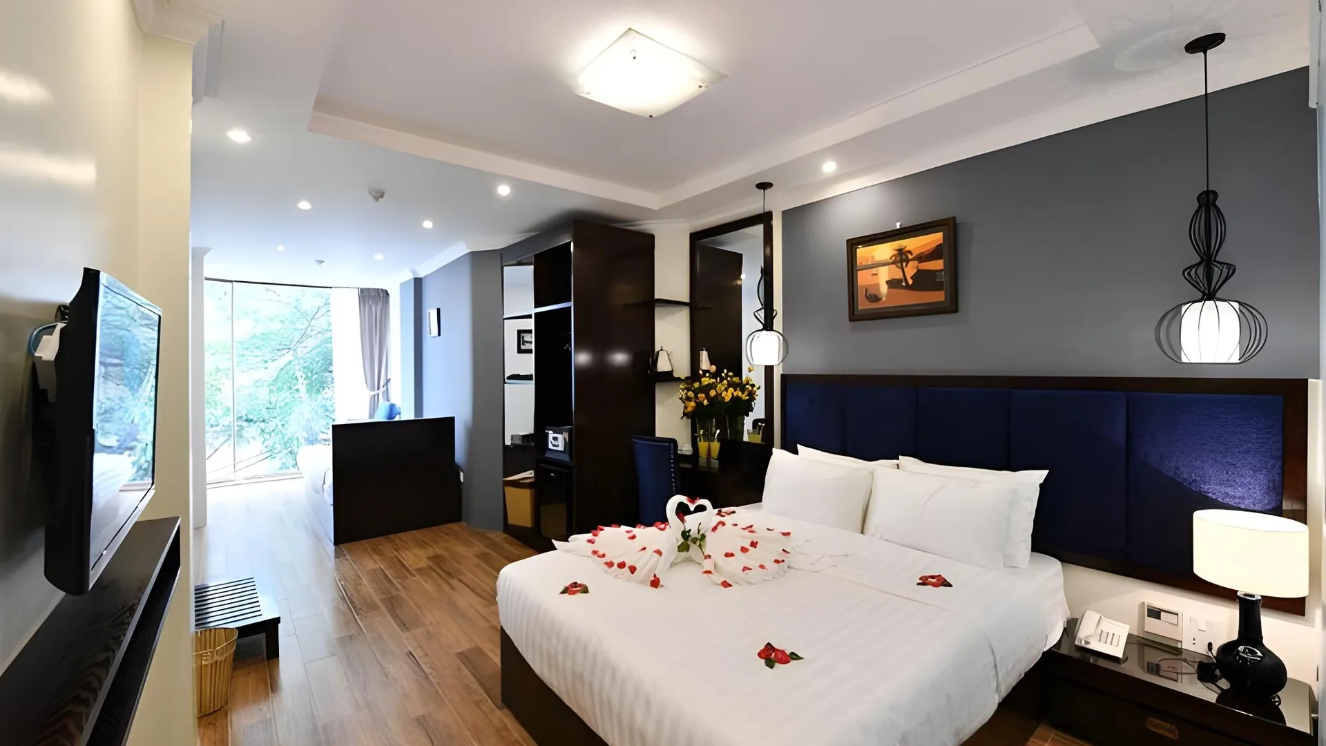 하노이 벨라 프리미어 호텔 앤 루프탑 스카이바 3성급 호텔 전망