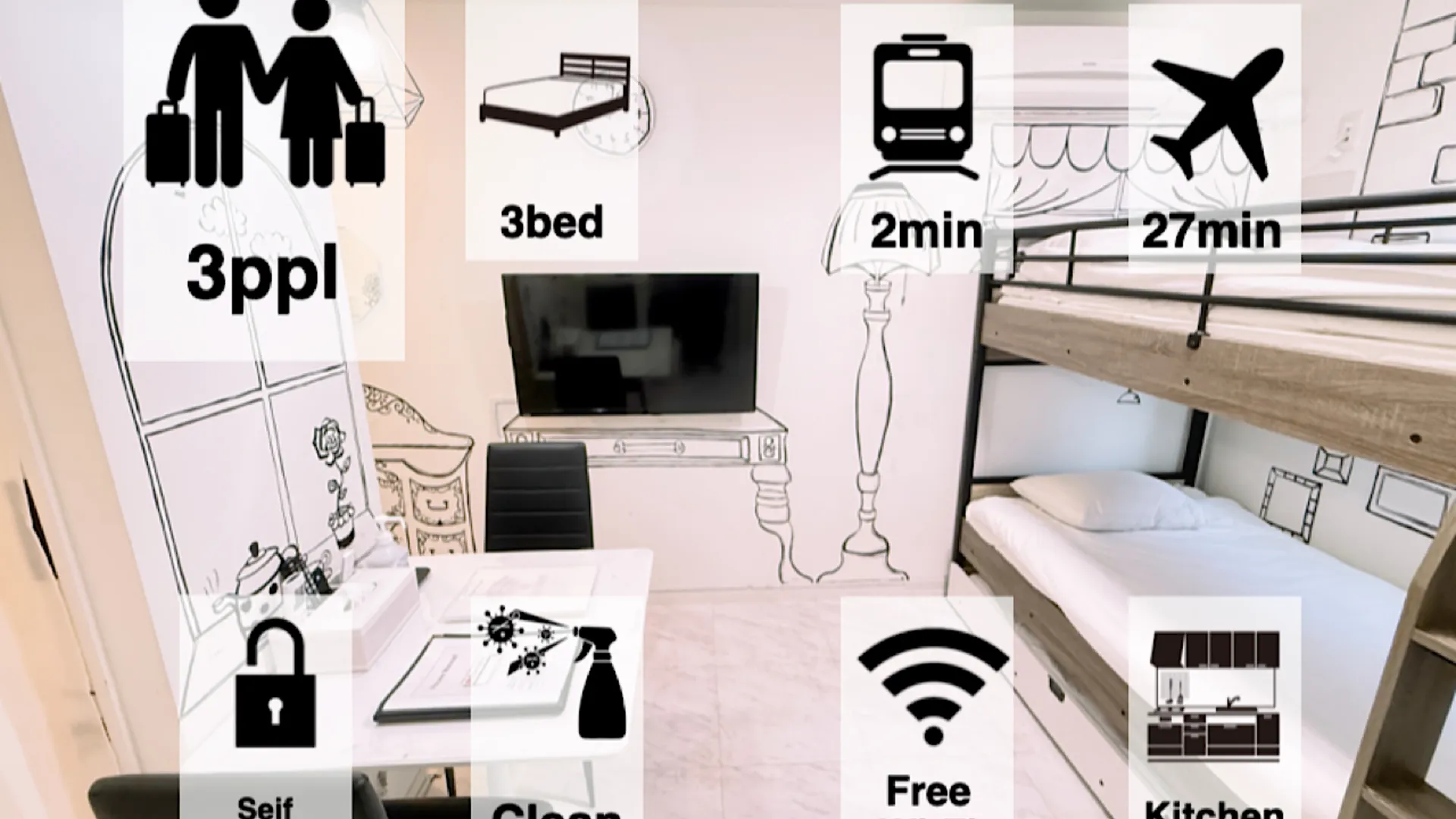 도쿄 / 동경 이터니티 아파트먼트 호텔 시나가와 202 3성급 싱글룸 객실