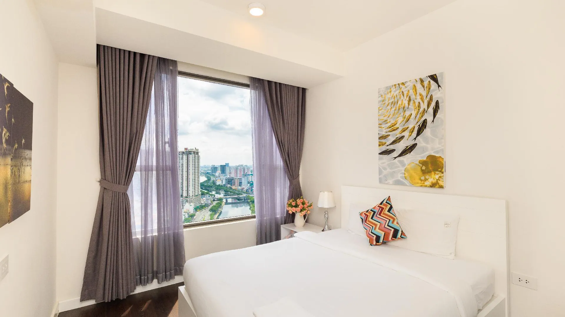 호치민 4군의 아파트먼트 (80m², 침실 2개, 프라이빗 욕실 1개) 4성급 싱글룸 스위트룸