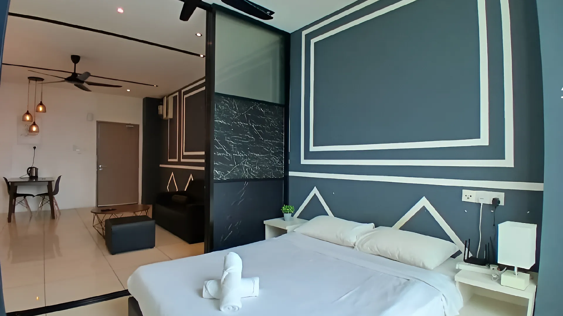 코타키나발루 크파얀의 아파트먼트 (540m², 침실 3개, 프라이빗 욕실 2개) 2성급 싱글룸 수영장