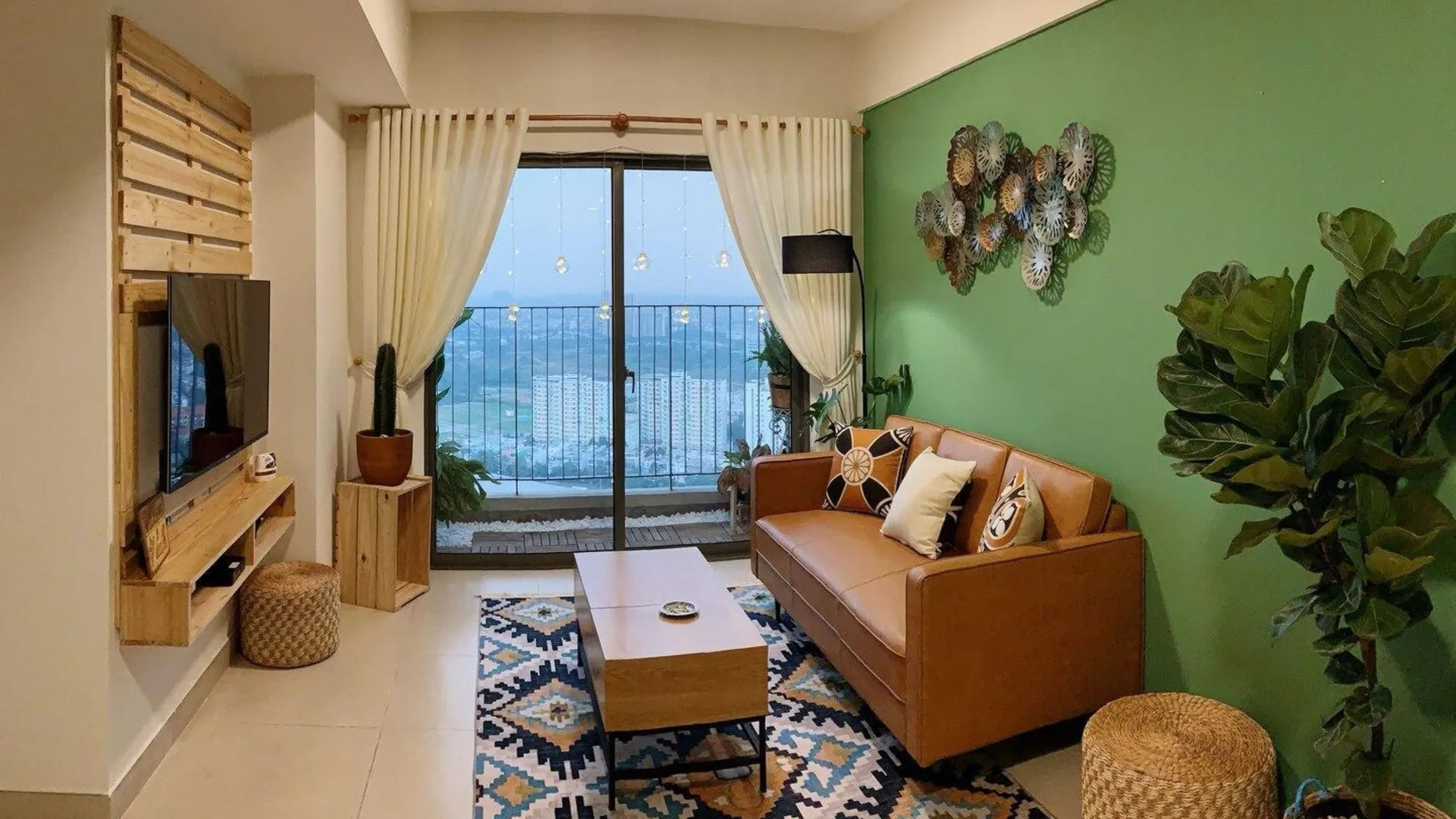 호치민 2군의 아파트먼트 (60m², 침실 2개, 프라이빗 욕실 2개) 3성급 싱글룸 스위트룸