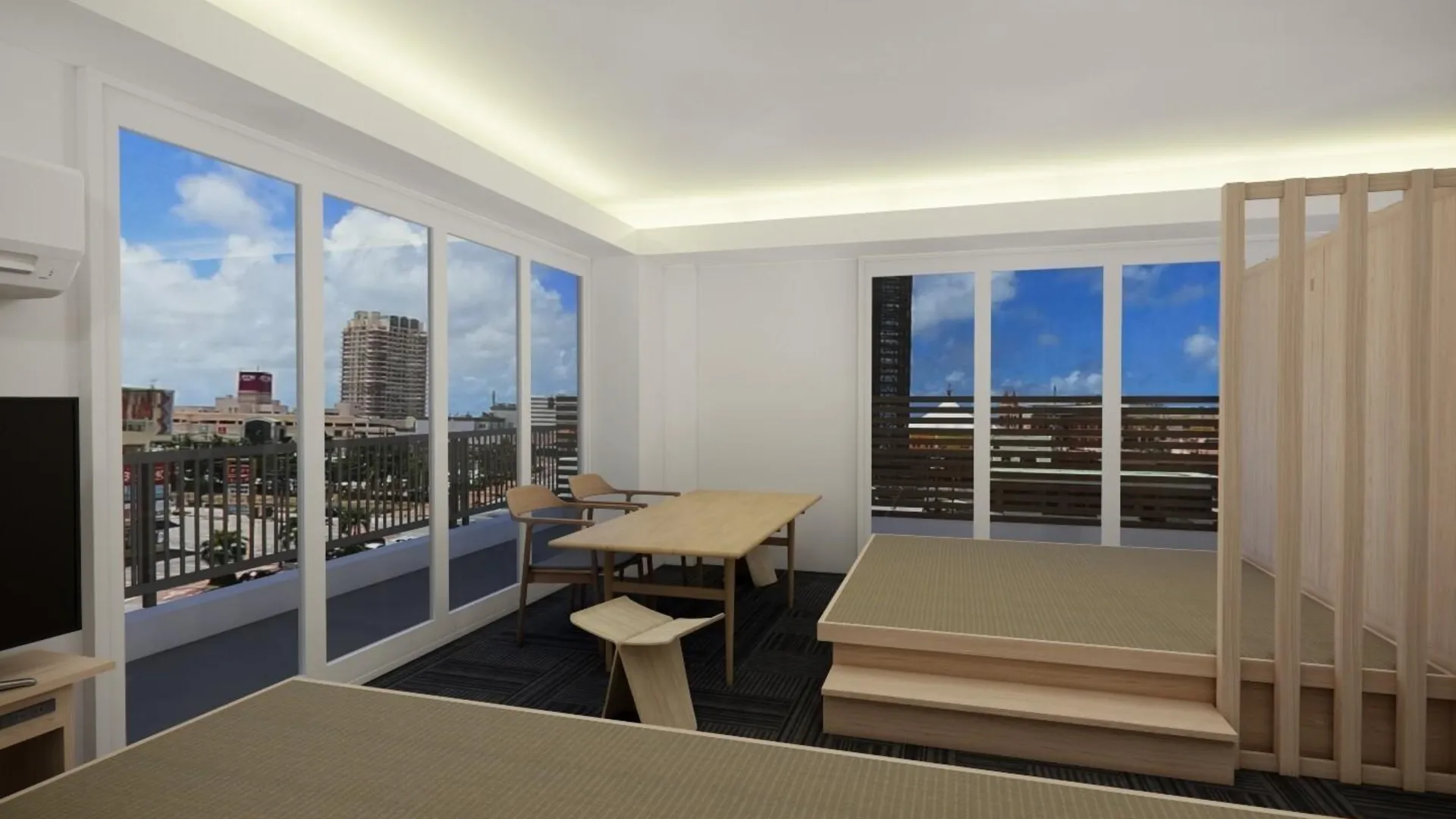 오키나와 본섬 타타미노야도 차탄 미하마 바이 콜디오 4성급 호텔 객실