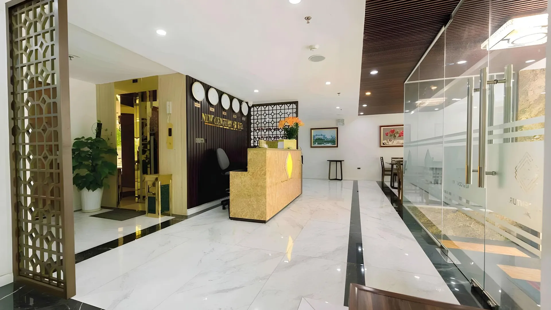 하노이 뉴 센추리 호텔 꺼우저이 3성급 호텔 로비