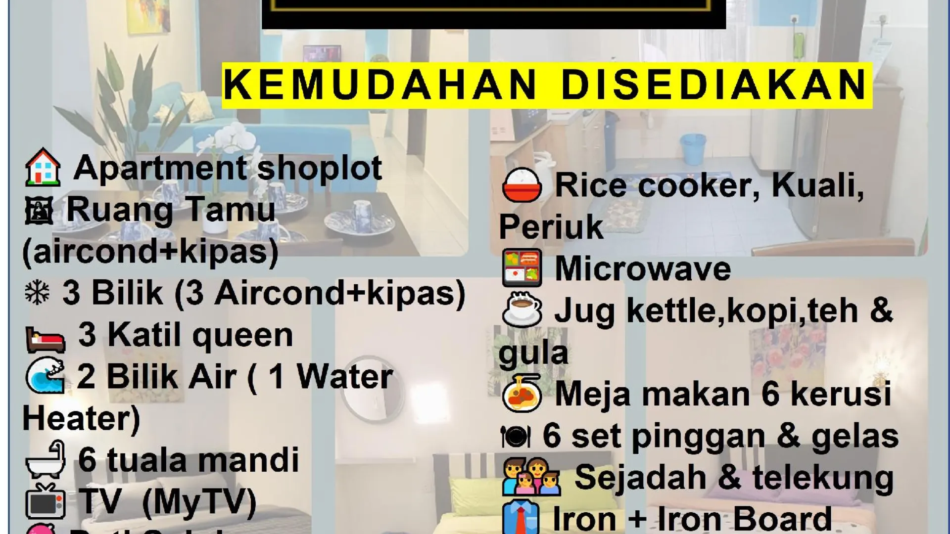 말라카 클레방의 아파트먼트 (850m², 침실 3개, 프라이빗 욕실 2개) 2성급 싱글룸 스위트룸