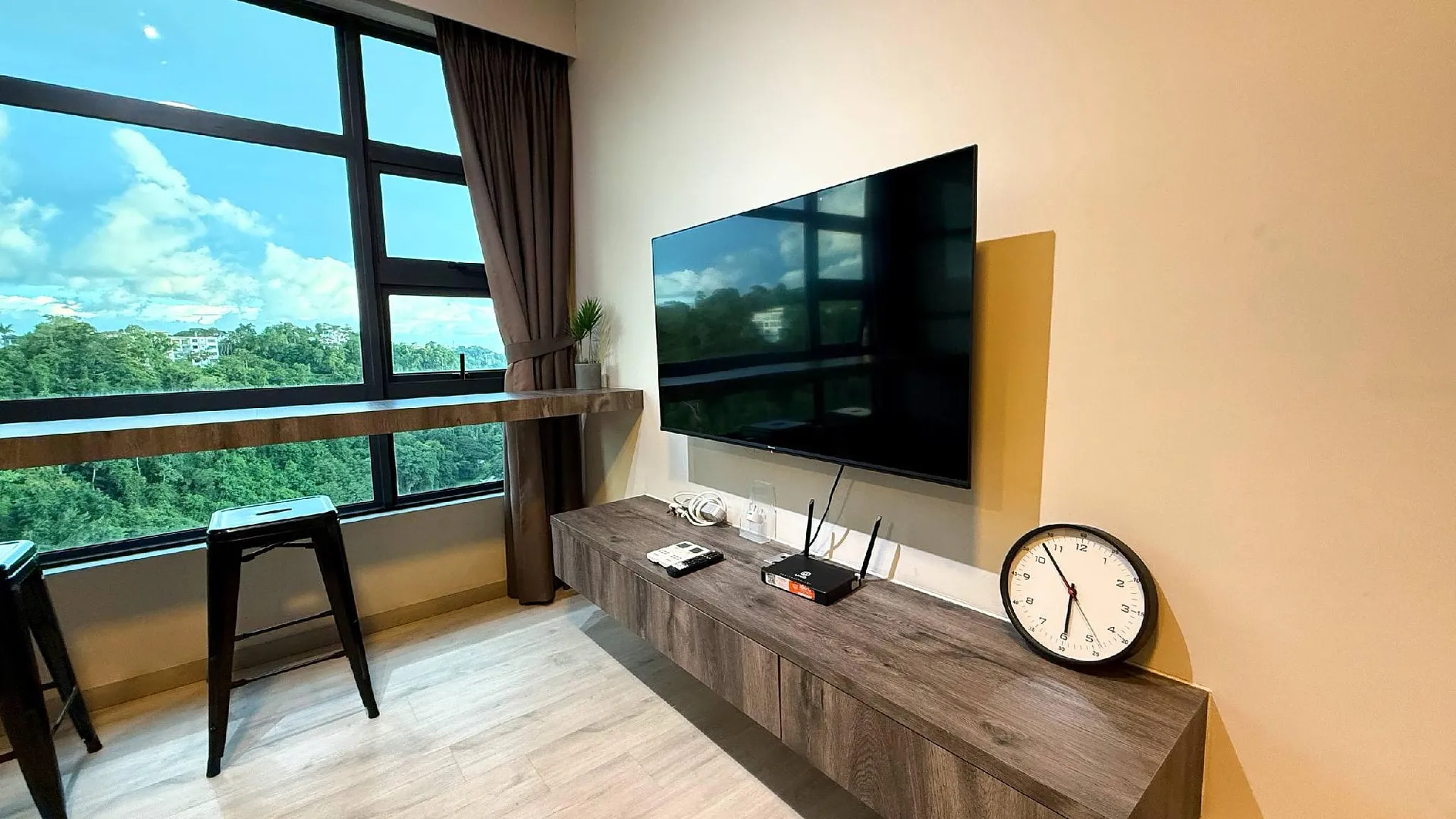 코타키나발루 중심 업무 지구 (CBD)의 아파트먼트 (51m², 침실 2개, 프라이빗 욕실 1개) 3성급 싱글룸 전망