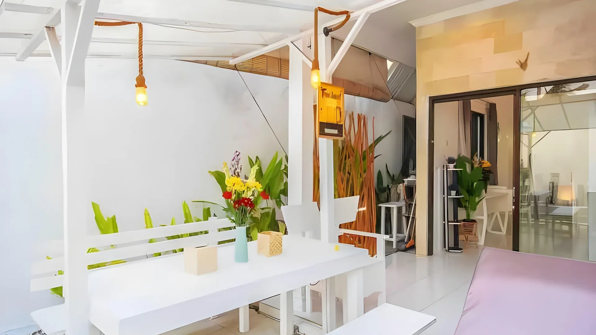 발리 스미냑의 빌라 (170m², 침실 2개, 프라이빗 욕실 2개) 3성급 싱글룸 레스토랑