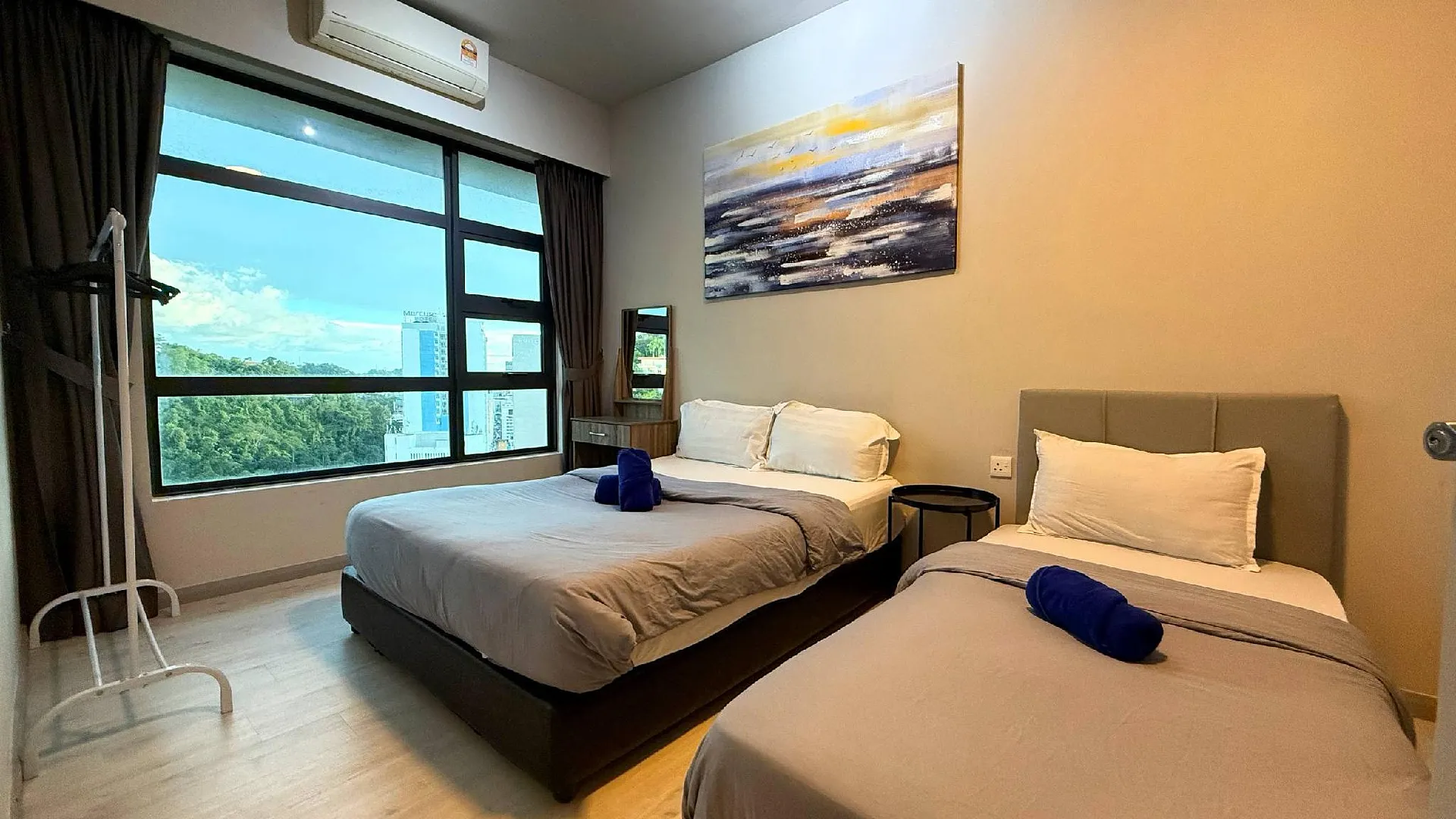 코타키나발루 중심 업무 지구 (CBD)의 아파트먼트 (51m², 침실 2개, 프라이빗 욕실 1개) 3성급 싱글룸 스위트룸