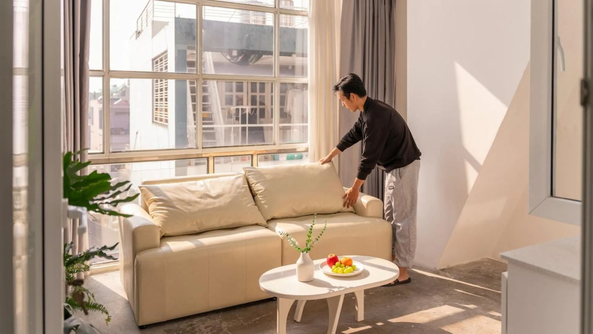 호치민 푸뉴언의 아파트먼트 (25m², 침실 1개, 프라이빗 욕실 1개) 2성급 싱글룸 레스토랑