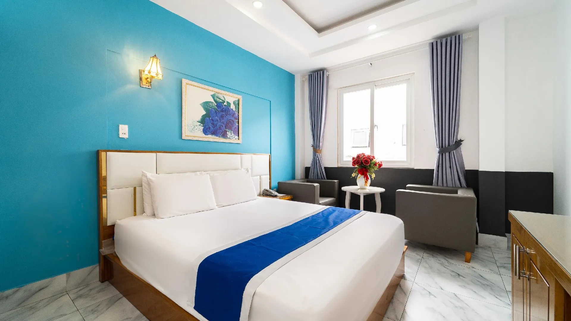 호치민 컬렉션 오 선라이즈 호텔 쭝선 롯데마트 근처 3성급 호텔 객실