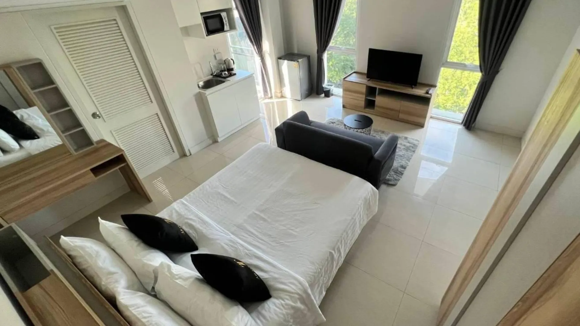 방콕 빠뚜남의 아파트먼트 (30m², 침실 1개, 프라이빗 욕실 1개) 4성급 싱글룸 객실