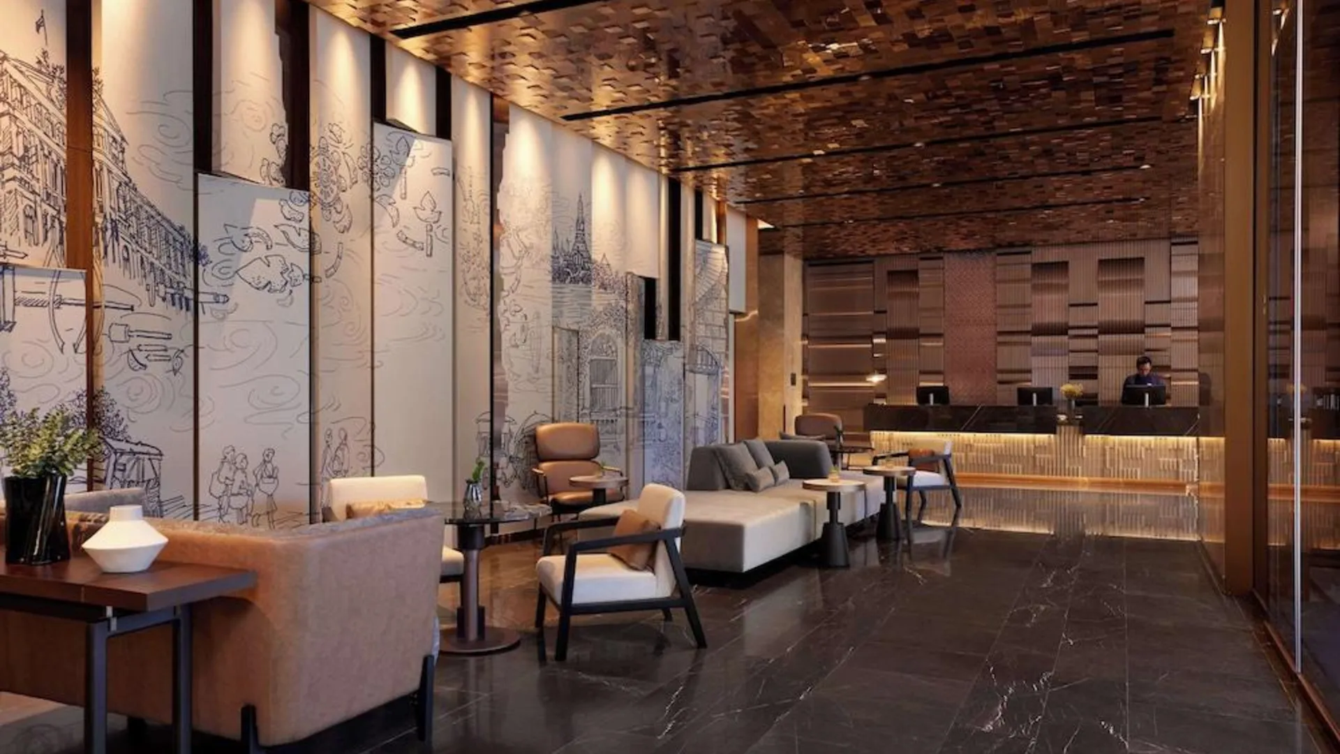 방콕 Dusitd2 Samyan Bangkok 4성급 호텔 로비