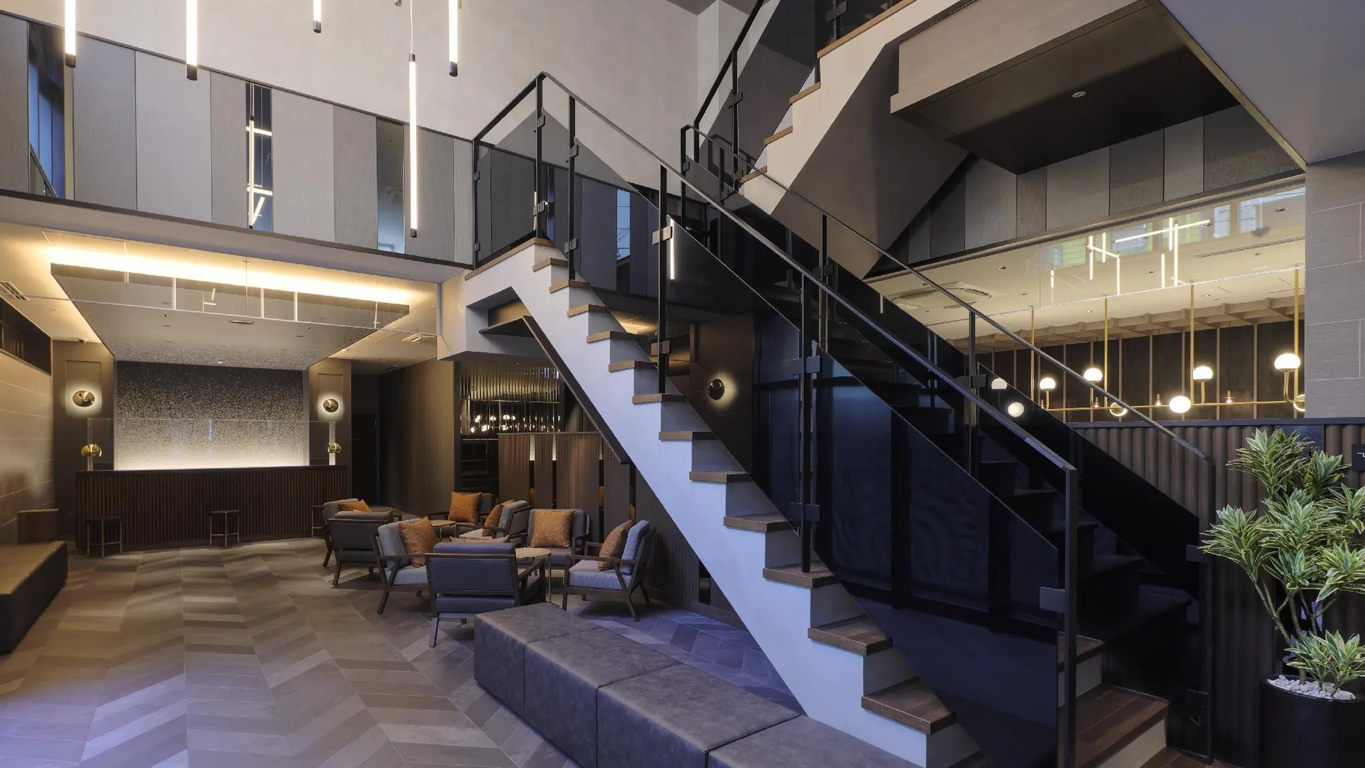 오사카 그리드스 프리미엄 호텔 오사카 남바 4성급 호텔 로비