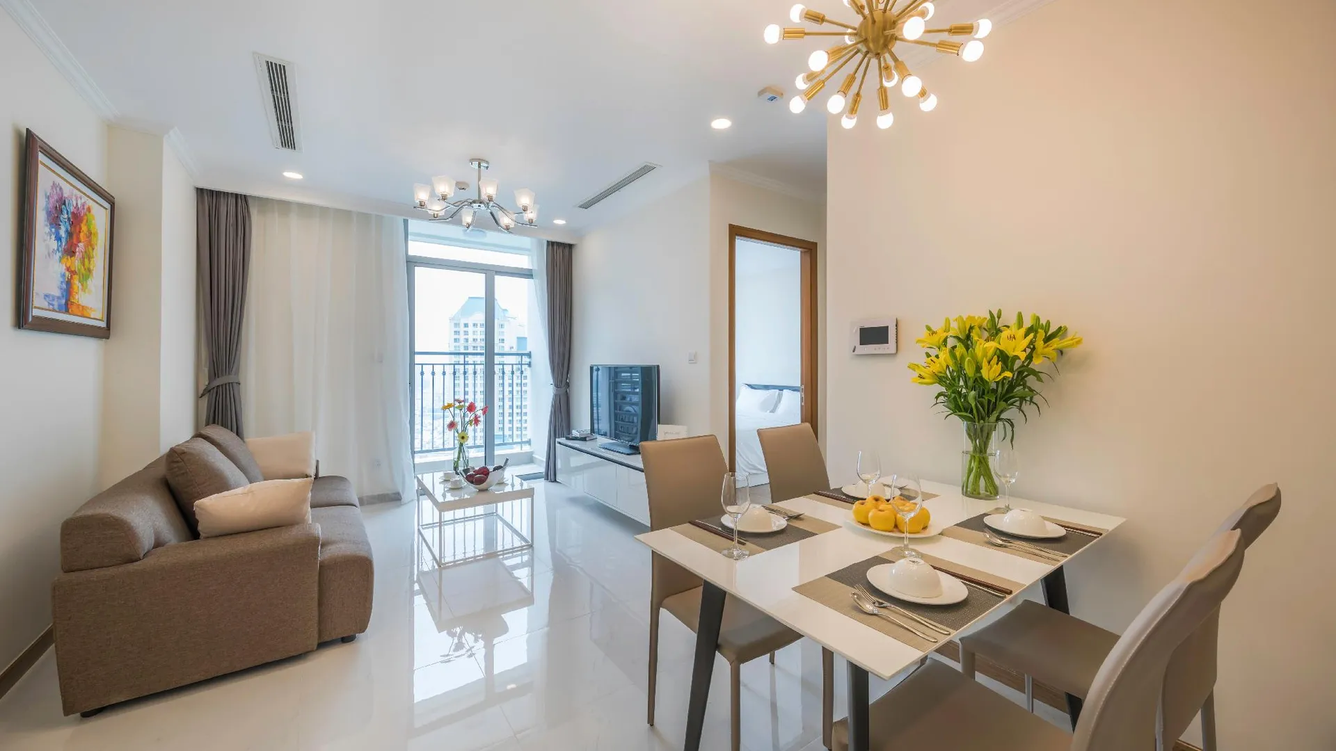 호치민 빈탄의 아파트먼트 (50m², 침실 1개, 프라이빗 욕실 1개) 5성급 싱글룸 로비