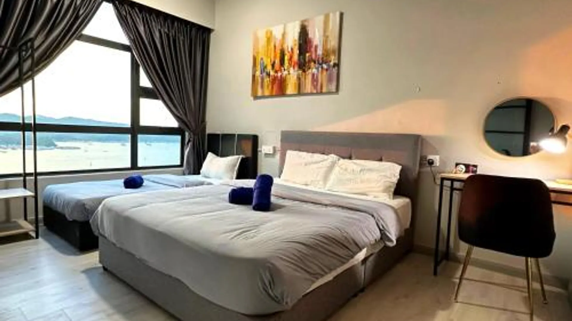 코타키나발루 중심 업무 지구 (CBD)의 아파트먼트 (51m², 침실 2개, 프라이빗 욕실 1개) 4성급 게스트하우스 스위트룸