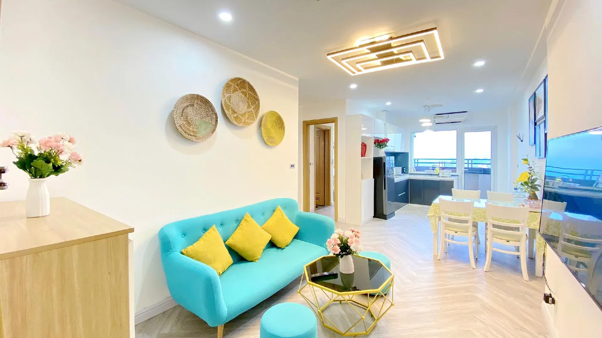 다낭 푸옥미의 아파트먼트 (70m², 침실 2개, 프라이빗 욕실 2개) 5성급 싱글룸 수영장