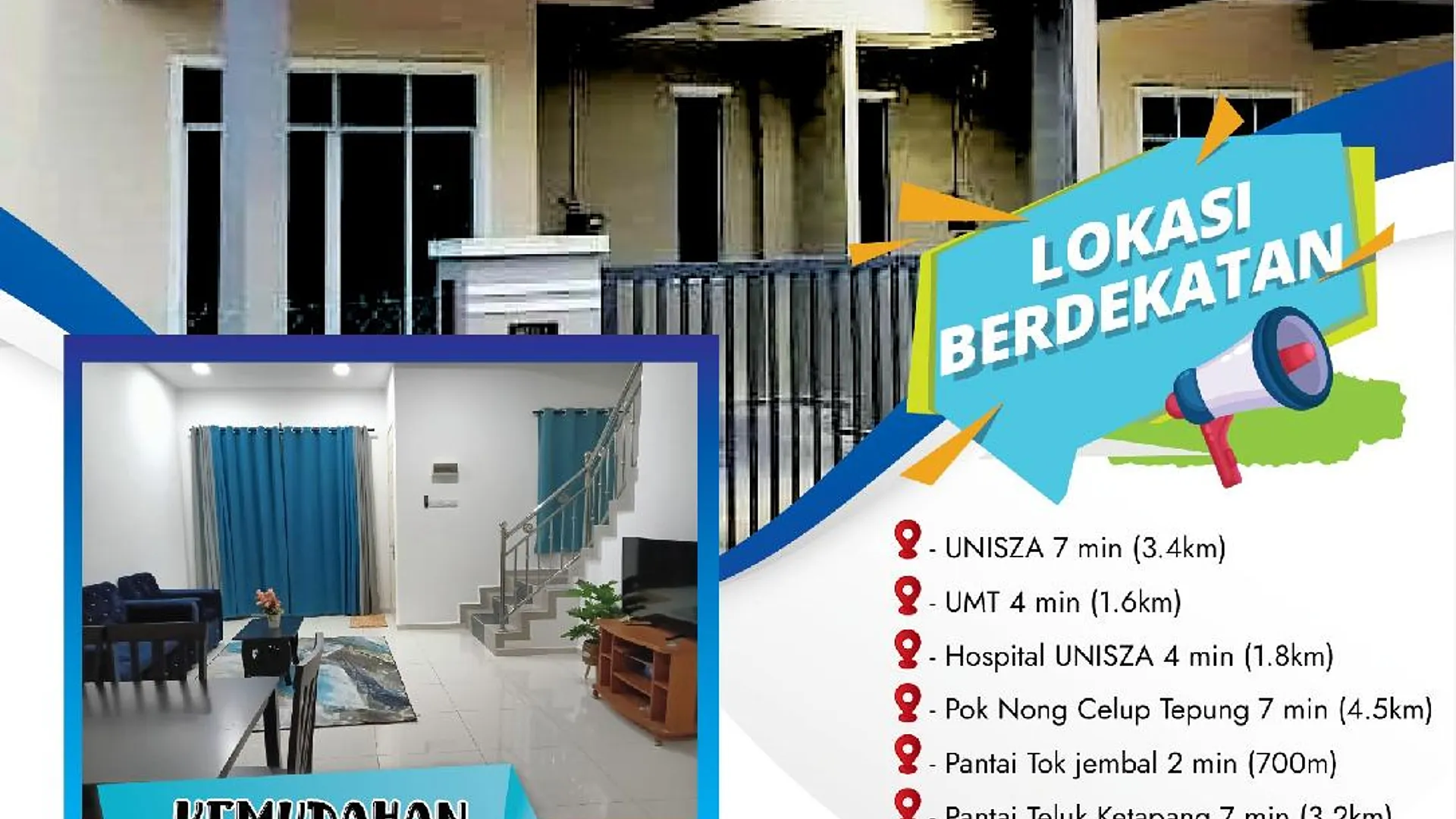 쿠알라테렝가누 톡 젬발 / 공 바닥의 프라이빗 하우스 (15m², 침실 4개, 프라이빗 욕실 3개) 2성급 싱글룸 레스토랑