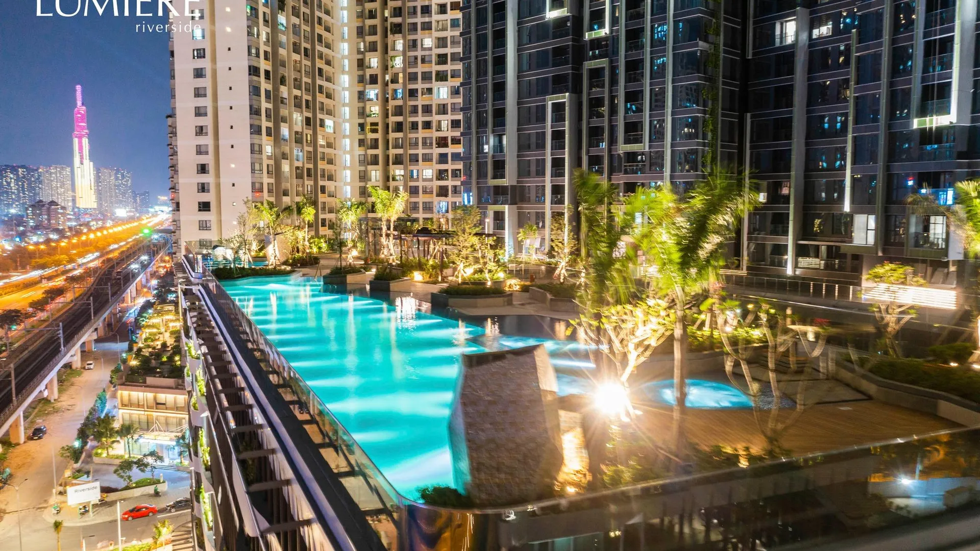 호치민 럭셔리 루미에르 리버사이드 어반 아파트먼트 5성급 호텔 전망