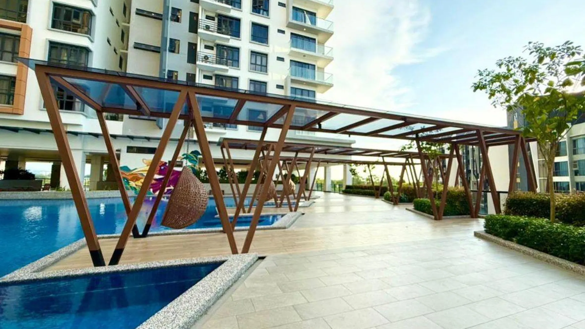 코타키나발루 크파얀의 아파트먼트 (m², 침실 2개, 프라이빗 욕실 2개) 2성급 싱글룸 로비