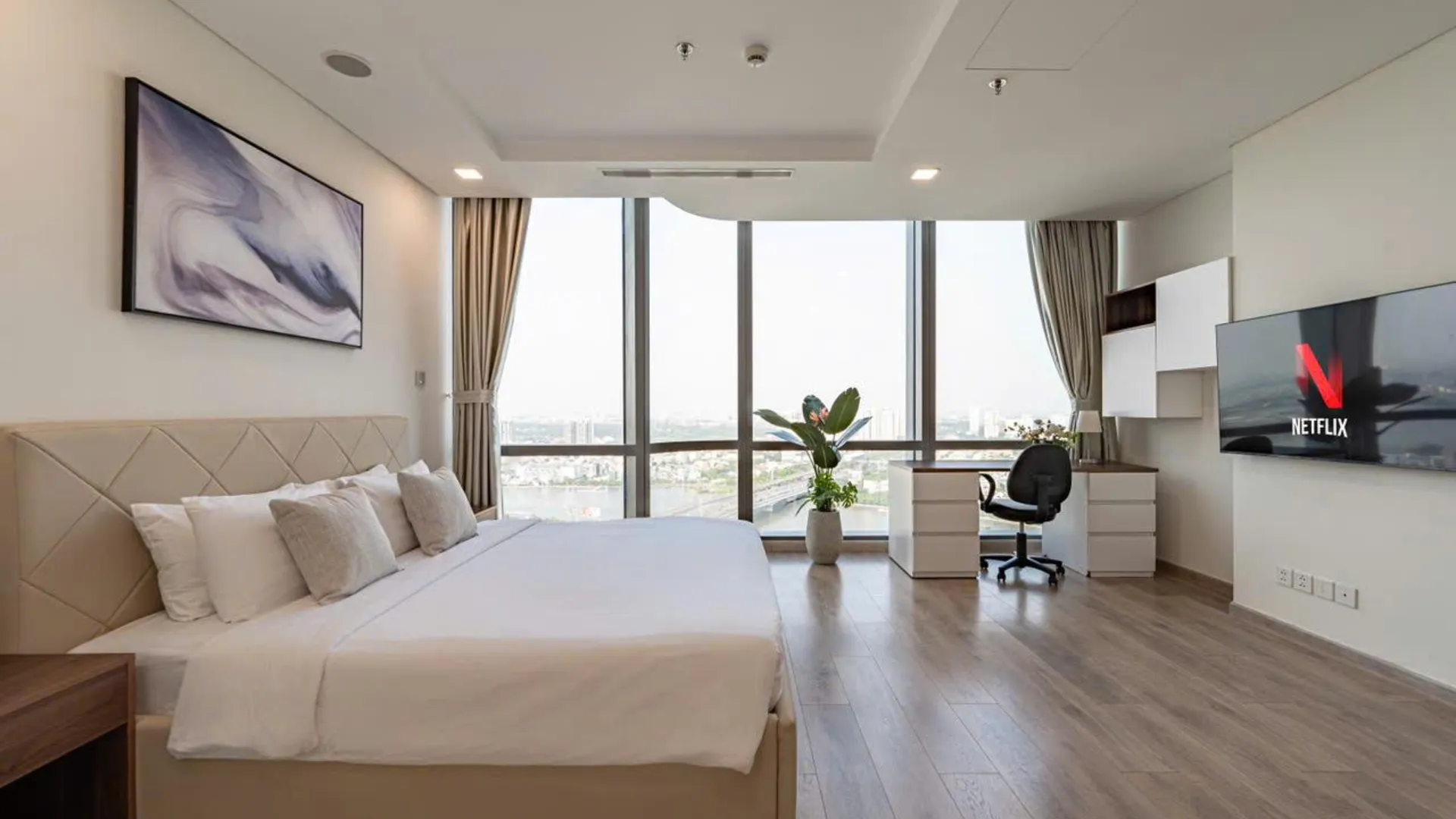 호치민 프리미어 콘도텔 랜드마크 81- 소미럭스스테이 5성급 호텔 스위트룸