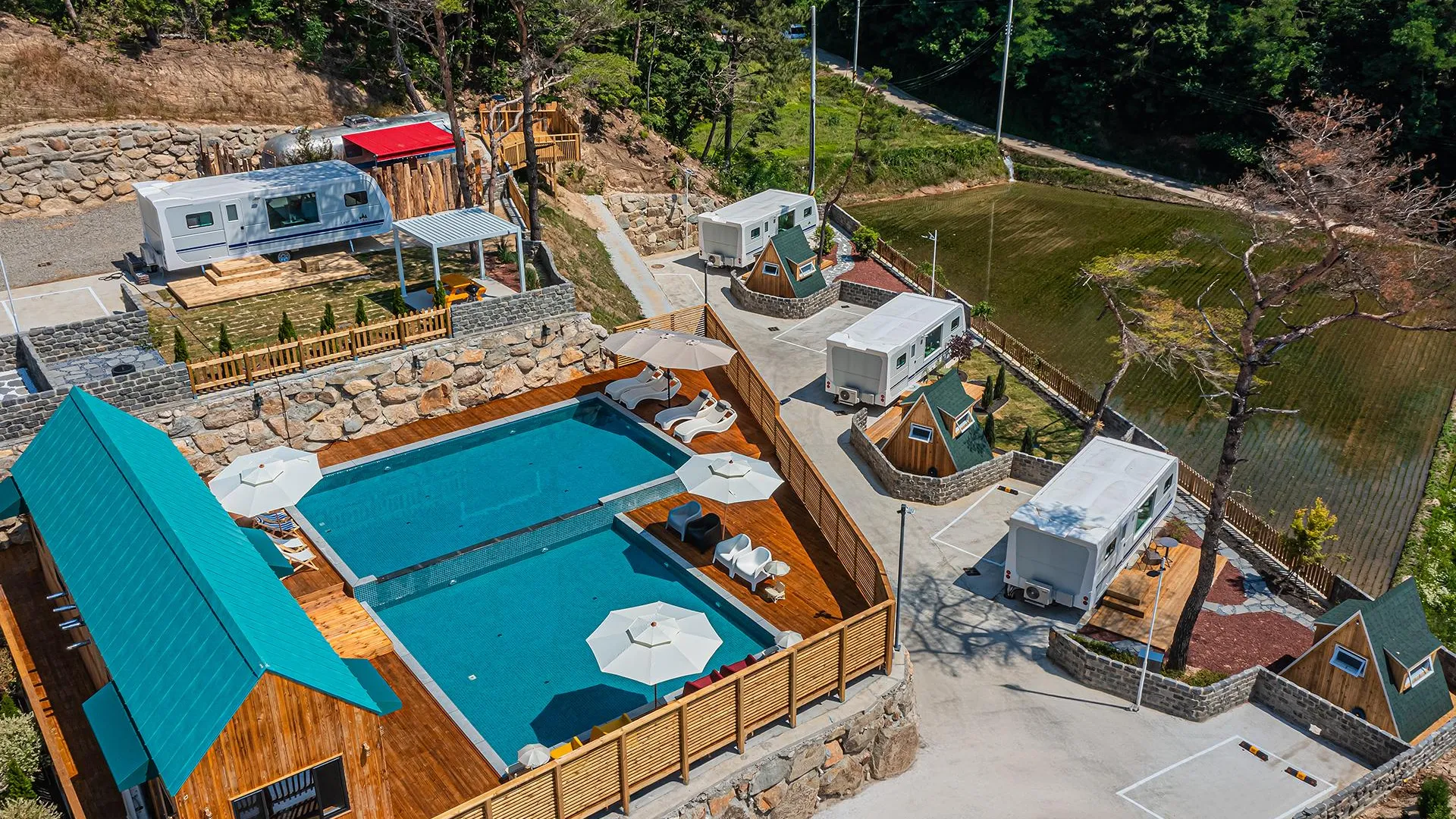 경주 경주 캠피언 카라반 2성급 게스트하우스 레스토랑