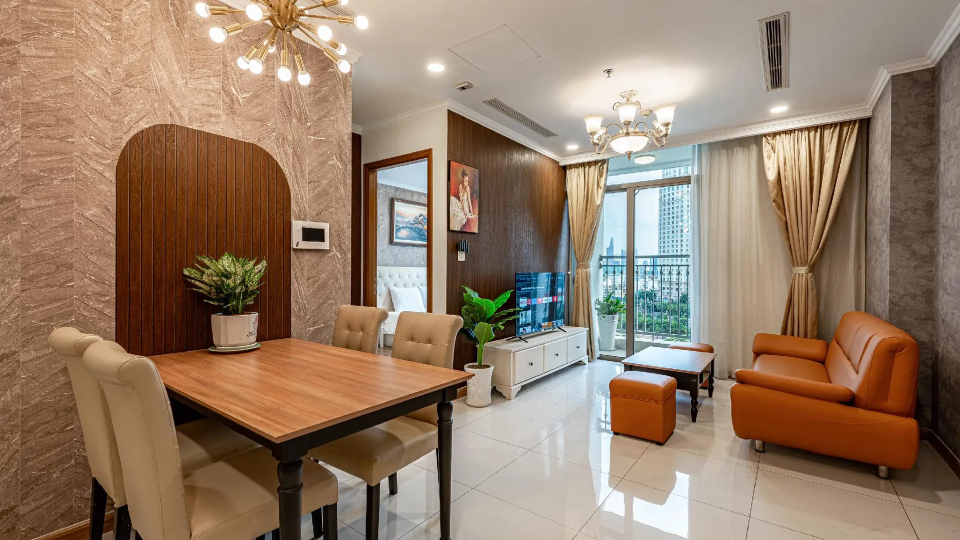 호치민 빈탄의 아파트먼트 (55m², 침실 1개, 프라이빗 욕실 1개) 4성급 싱글룸 객실