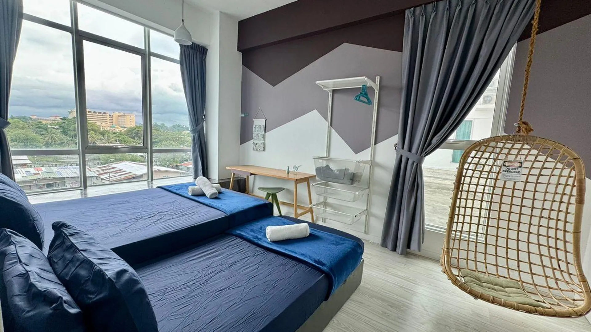 코타키나발루 쿠알라 펜유의 아파트먼트 (68m², 침실 2개, 프라이빗 욕실 1개) 3성급 싱글룸 스위트룸