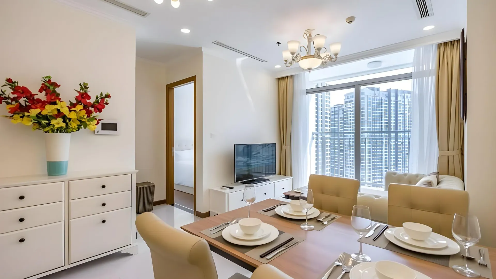 호치민 빈탄의 아파트먼트 (50m², 침실 1개, 프라이빗 욕실 1개) 5성급 싱글룸 외관