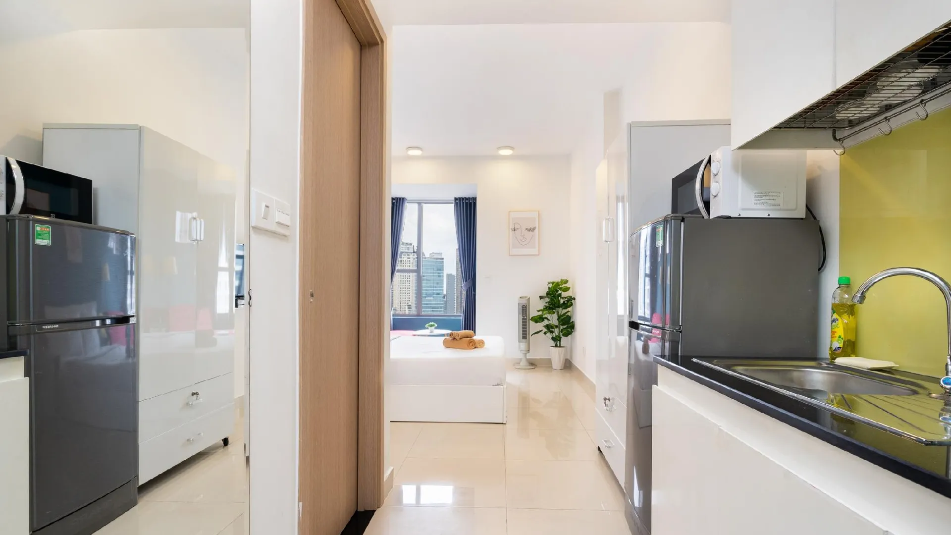 호치민 4군의 스튜디오 아파트먼트 (28m², 프라이빗 욕실 1개) 4성급 싱글룸 수영장