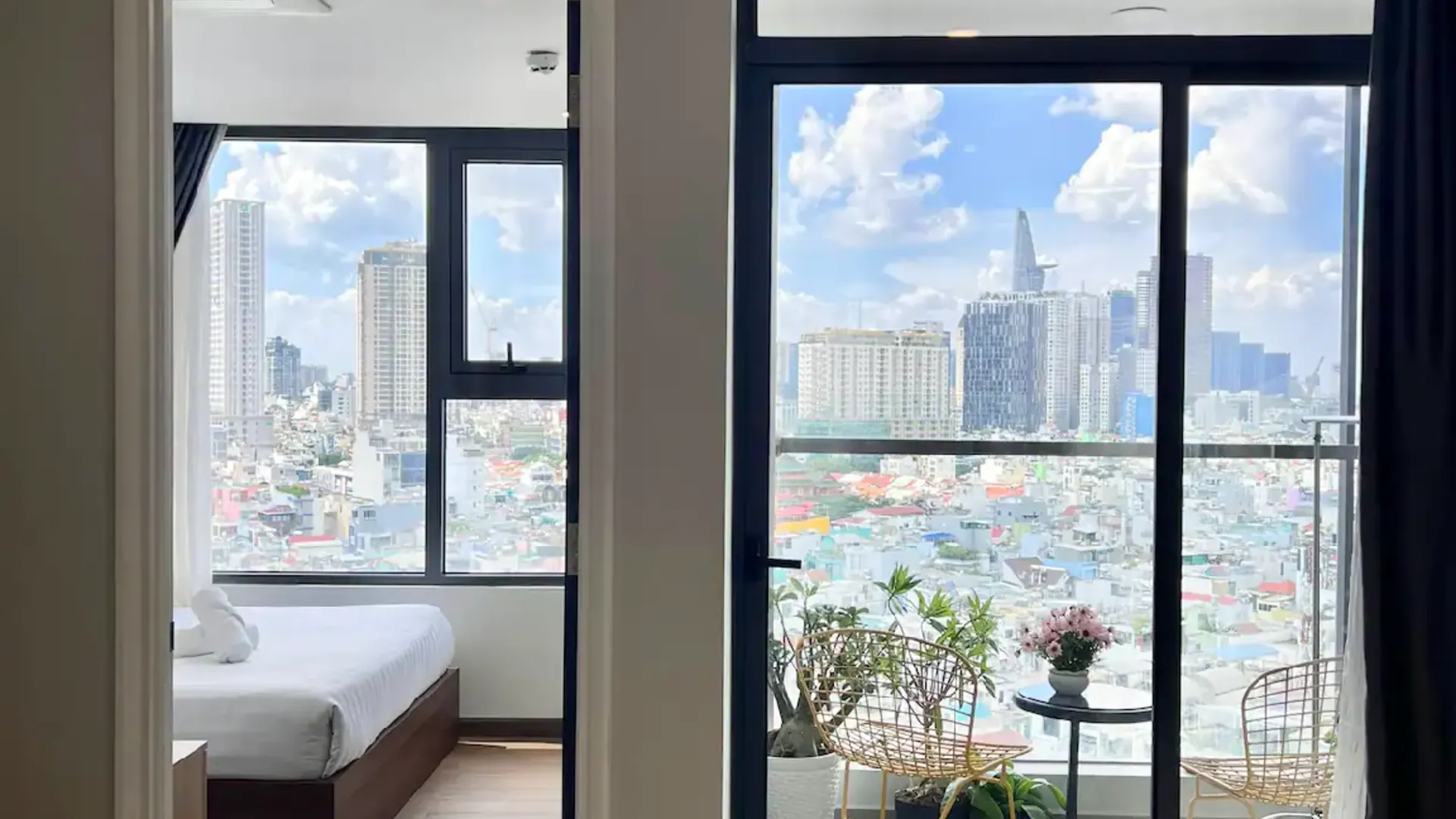 호치민 4군의 아파트먼트 (70m², 침실 2개, 프라이빗 욕실 2개) 3성급 게스트하우스 스위트룸