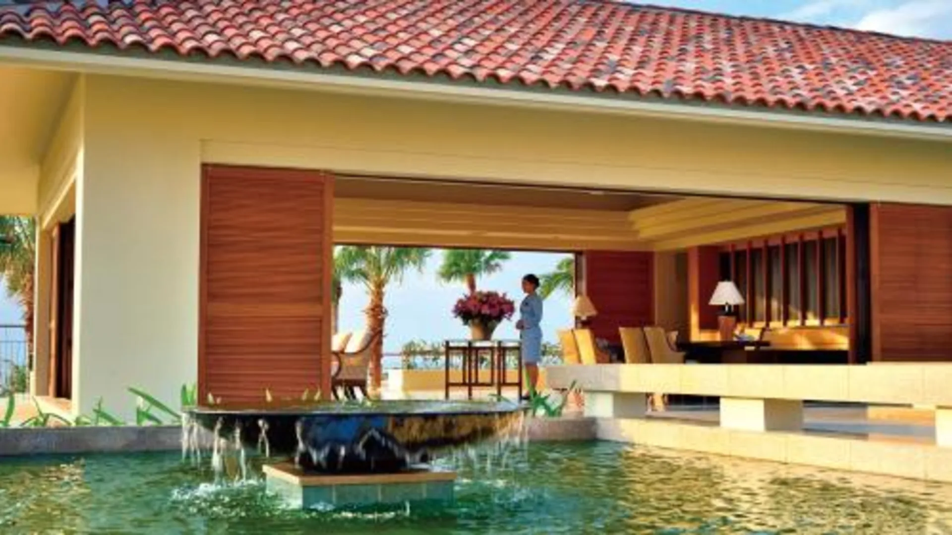 오키나와 본섬 더 우자 테라스 비치 클럽 빌라 5성급 호텔 레스토랑