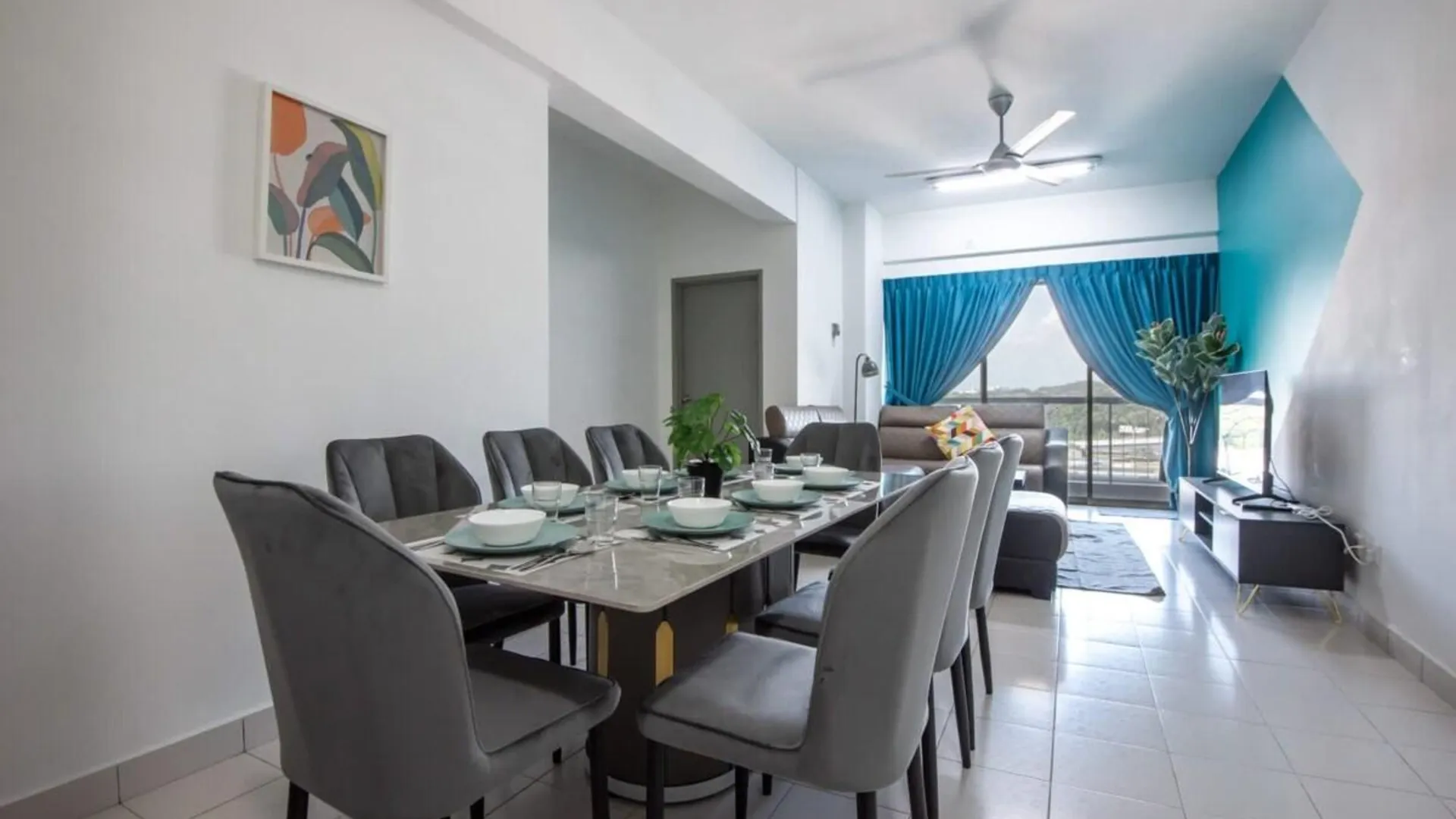 조호바루 / 조호르바루 당가베이의 프라이빗 하우스 (111m², 침실 3개, 프라이빗 욕실 2개) 3성급 게스트하우스 레스토랑