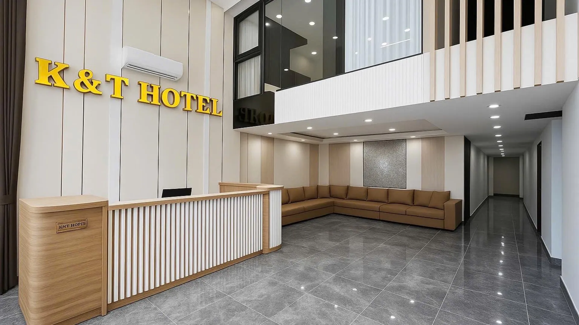 호치민 K&T 호텔 산 바이 TSN-150m 투 냐 가 T3 3성급 호텔 로비