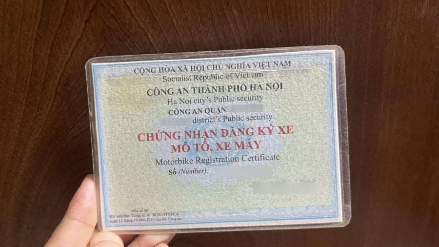 Mặt trước giấy đăng ký xe ghi nhận những thông tin gì?