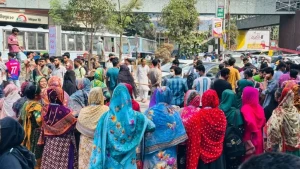 ৩০ হাজার টাকা মজুরির দাবিতে ফের মিরপুরের সড়কে পোশাক শ্রমিকরা