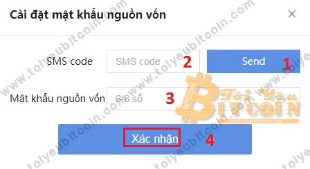 Thiết lập mật khẩu rút tiền Coinbene. Ảnh 2