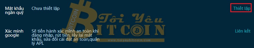 Cài Fund password trên sàn CoinTiger. Ảnh 1